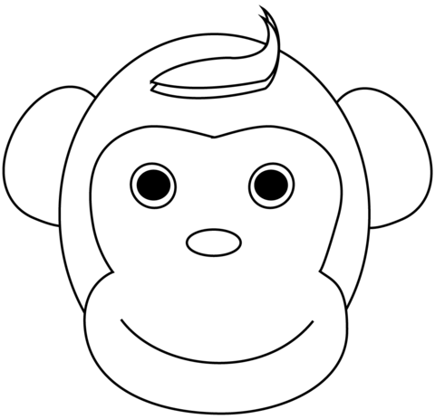 Monkey Head Coloring Page